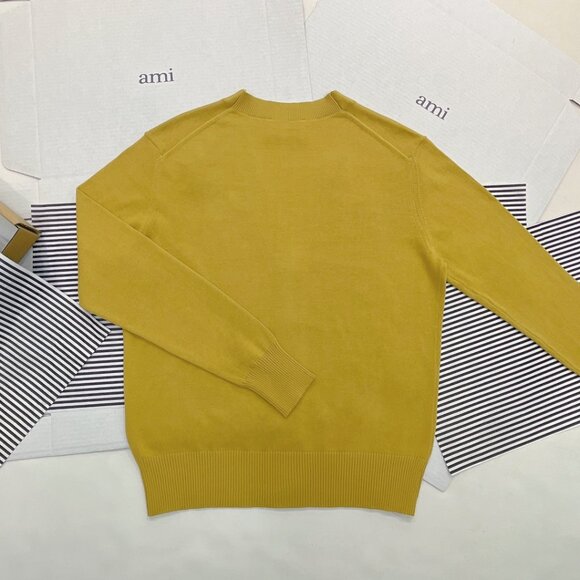 Ami Mustard Yellow Cardigan sweater Unisex - Picture 2 of 6